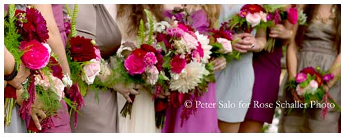 Bridal bouquets in wide color palette